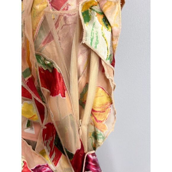 NWT Cult Gaia Whitney Gown Silk Floral Tiered Maxi Dress Size XS - Picture 11 of 13